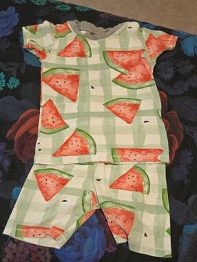 Burts Bees Kids Watermelon Gingham Pajamas